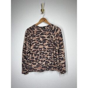 Monrow Small S Spiced Camo Pullover Sweatshirt